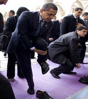 Obama entering a mosque